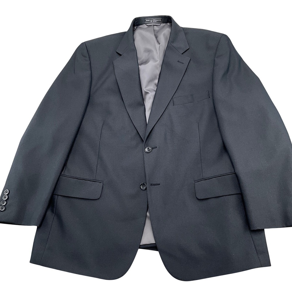 Statements @BT Blazer Mens 44S Black Birdseyve‎ Madison 2-Button Corporate VTG